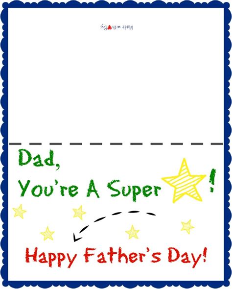 printable fathers day card  kids cozy country living