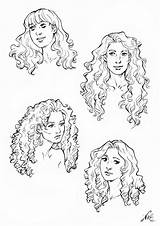 Curly Nikemv Curls Base Cheveux Bouclés Crayon sketch template