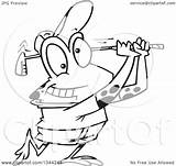 Frog Cartoon Golfing Toonaday Royalty Outline Illustration Rf Clip 2021 sketch template