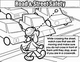 Coloring Pages Safety Street Road Colouring Crossing Traffic Preschool Pedestrian Sheets Elementary Template Printable Clipart Light Signs Sign Community Choose sketch template
