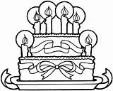 Coloring Birthday Pages Cake Happy Cakes Popular sketch template