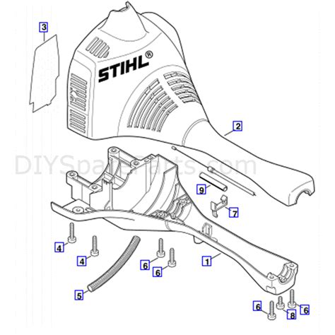 stihl fs  brushcutter fs parts diagram engine housing  handed handle bar