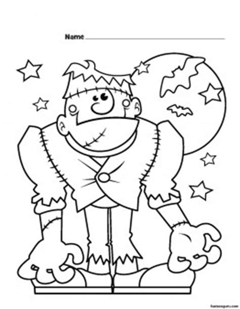 halloween frankenstein monster printabel coloring pages  kids