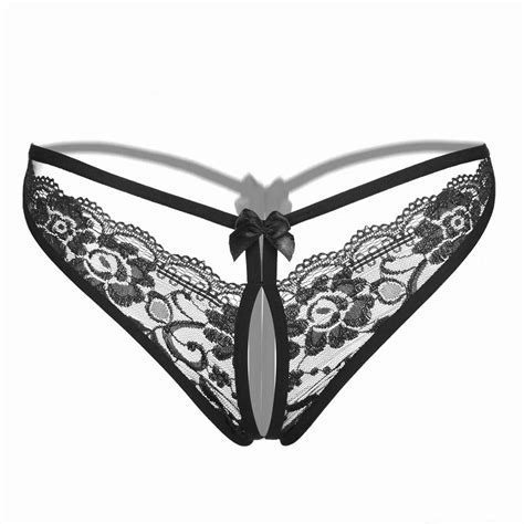 Women Sexy Lingerie Open Crotch Panties Erotic Porn Floral Lace