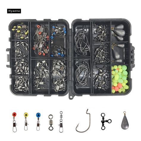 hyaena pcsbox fishing accessories kit including jig hooks fishing sinker weights fishing