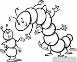 Caterpillar Malvorlage Hormigas Raupe Lagarta Colorare Duizendpoot Pintar Hormiga Oruga Mier Ciempiés Milpies Coloriages Ciempies Stockillustratie Rups Insectos Malvorlagen Ausmalbilder sketch template