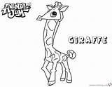 Jam Animal Coloring Giraffe Pages Printable Kids sketch template