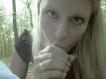 Blowjob outdoor swallow