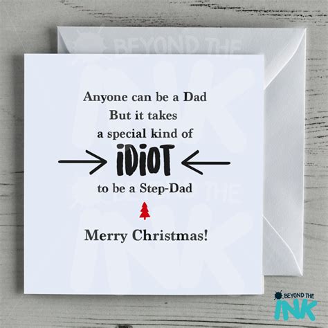 funny step dad christmas card special kind of idiot