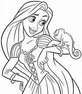 Rapunzel Pascal Coloring Pages Printable Kids Categories sketch template