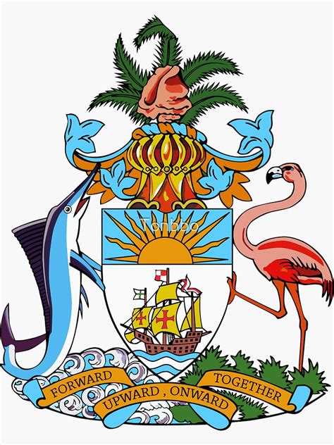bahamas coat  arms sticker  sale  tonbbo redbubble