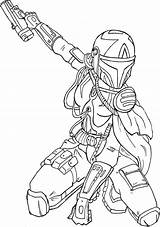 Coloring Mandalorian Wars Star Pages Mando Line Armor Officer Template Drawings Deviantart Sketch Sci Fi sketch template
