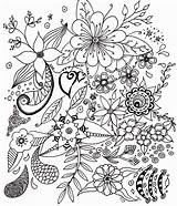 Fleurs Adulte Gratuit Coloriages Printemps Adultes Simples Fleur Colorier Blancs Coeur Paysage Thème sketch template