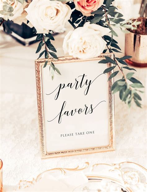 printable party favors sign template party favors sign etsy
