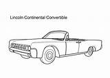 Coloring Lincoln Convertible Continental Car Printable 4kids Cars Pages sketch template