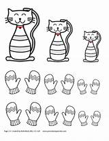 Kittens Little Three Mittens Coloring Lost Their Pages Rhyme Preschool Nursery Activities Speech Template Rhymes sketch template