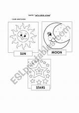 Sun Moon Stars Worksheet Worksheets Preview Vocabulary Science Esl sketch template
