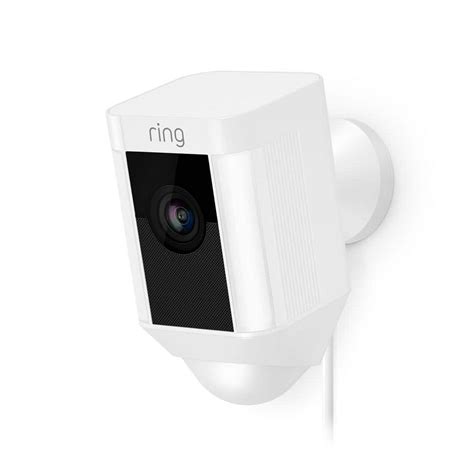 ring spotlight cam wired outdoor rectangle security camera white shp wen  home depot