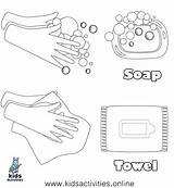 Washing Kidsactivities Hands Hygiene Teach Kindergarten Handwashing Towel Germs Colouring sketch template