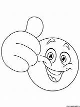 Smiley Face Coloring Pages Emoticon Vector Thumb Printable Vectorstock Outlined Yayayoy sketch template