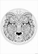 Mandala Tiger Head Online Pages Coloring Color sketch template