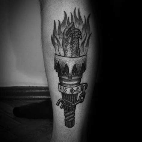 flaming torch tattoo