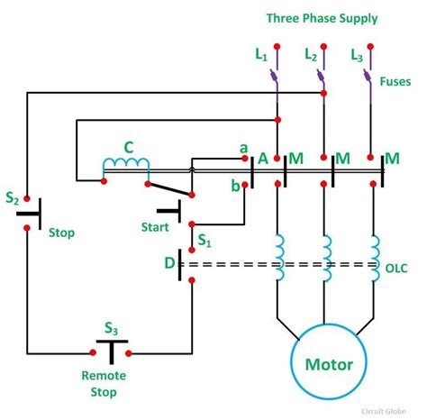 direct  starter circuit diagram explanation