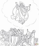 Ascension Ascends Resurrection Cielo Jesús Supercoloring Asciende Klasa Sketch Katechezy School sketch template