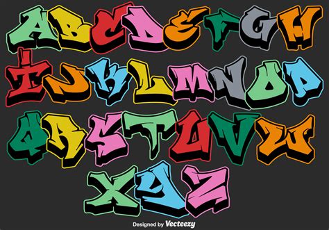 letters graffiti vector art icons  graphics
