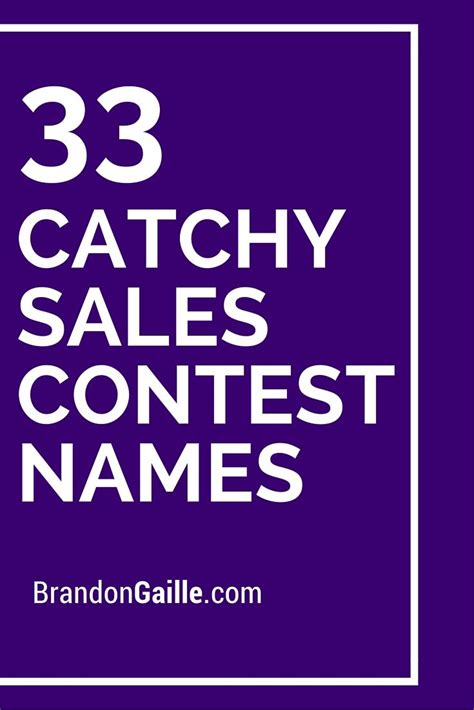 catchy sales contest names names