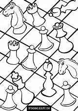 Chess Scacchi Värityskuva Shakki sketch template