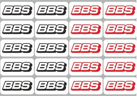 bbs decal set quality sticker vinyl graphic logo adhesive kit  pcs ebay