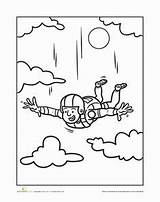 Fallschirmsprung Skydiving Gutschein Basteln Parachute Skydiver Malvorlagen Gutscheine Doodle Kritzel Ausmalen Zeichnungen Malbücher sketch template