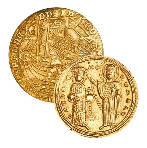 byzantine medieval gold  silver coins golden eagle coins