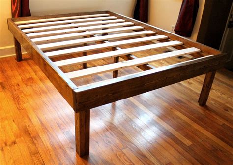 rustic wood minimalist bed frame twin full queen king  inglewoodcrafters  etsy https