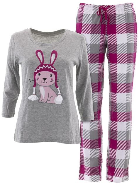 pj couture pj couture womens winter bunny gray pajamas walmartcom walmartcom
