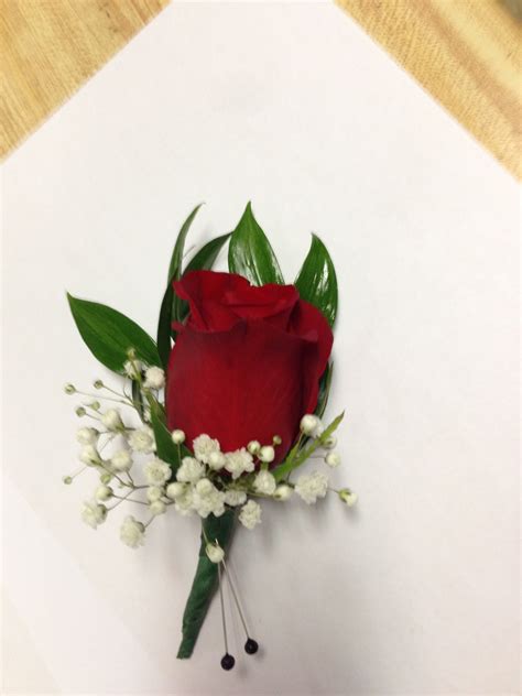 Single Red Rose Boutineer Red Rose Wedding Red Rose