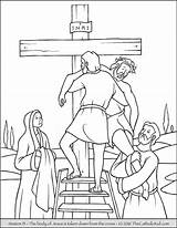 Jesus Coloring Cross Pages Stations Crucifixion 13 Taken Down Died Body Kids Lent Drawing Printable Catholic Bible Colouring Color Thecatholickid sketch template