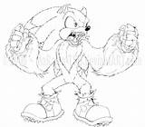 Werehog Sonic Getdrawings Friends sketch template
