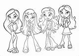 Bratz Coloring Pages Girls Printable Dolls Everfreecoloring Barbie sketch template