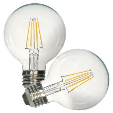satco    led clear medium base   carded  globe led light bulb