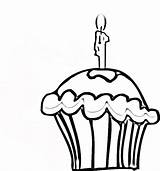 Cupcake Coloring Cupcakes Pages Birthday Kids Candle Line Drawing Cliparts Printable Clipart Template Clip Templates Bestcoloringpagesforkids Library sketch template