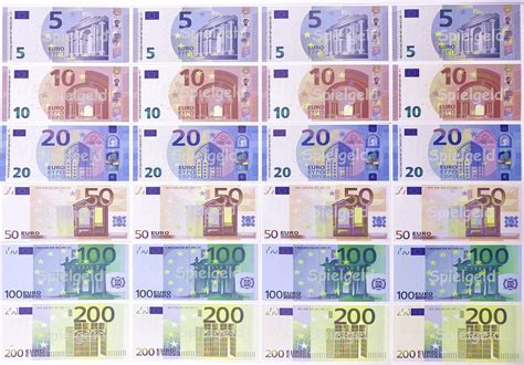 spielgeld  verschiedene euro scheine