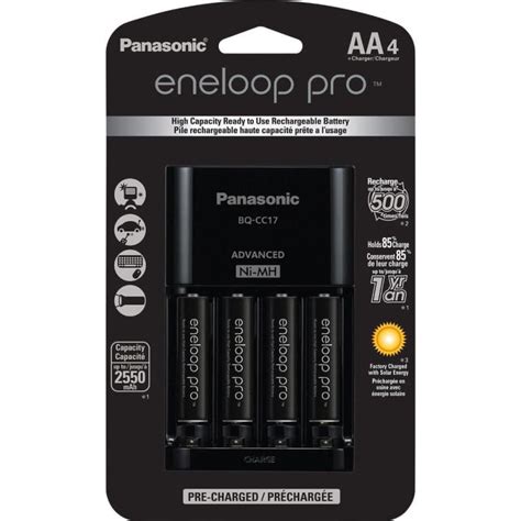 Panasonic Eneloop Pro Combo Bq Cc17 Smart Charger With 4 Pack Of