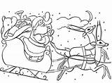 Santa Sleigh Coloring Claus Christmas Pages Printable Drawing Reindeer His Easy Color Print Kids Adults Drawings Book Popular Rocks Getdrawings sketch template