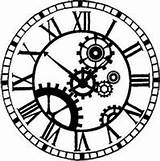 Clock Drawing Steampunk Roman Gears Drawings Numeral Gear Numerals Stencil Stencils Google Tattoos Template Svg Crafts Clocks Templates Silhouette Search sketch template