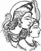 Shiva Nataraja Parvati Hindu sketch template