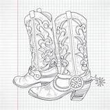 Cowboy Cowboystiefel Hut Malvorlage Spurs Knithat Cowboyhut sketch template