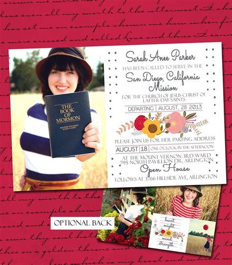 sister missionary printable mission announcement floral farewell open