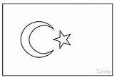 Flag Turkish sketch template
